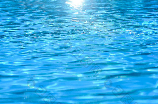 游泳池水，自然抽象背景，<strong>阳光</strong>明媚