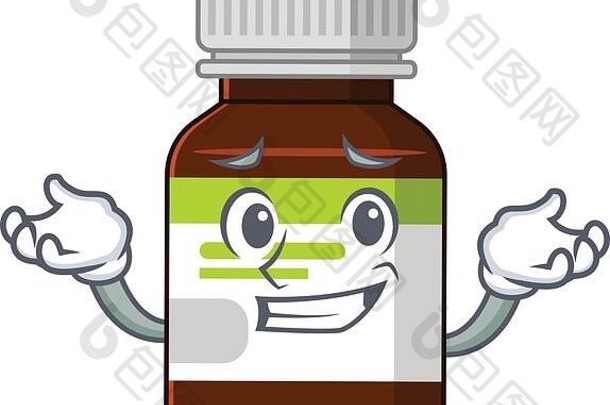一张可爱的笑脸抗生素瓶漫画人物照片
