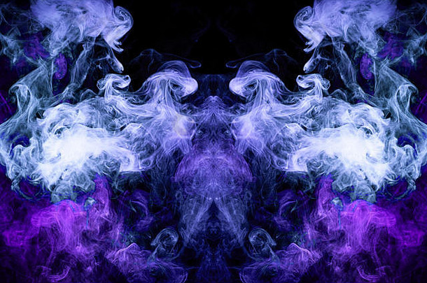 幻想打印衣服t恤运动衫紫色的蓝色的云烟形式怪物黑色的孤立的背景背景