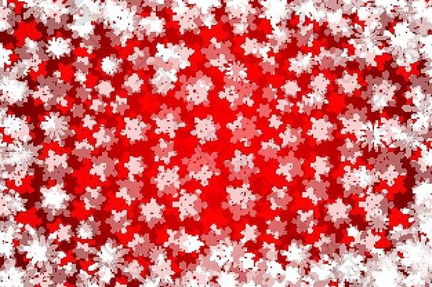 红色冬季雪景