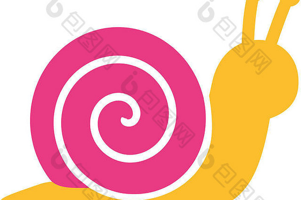 蜗牛图标黄色的粉红色的