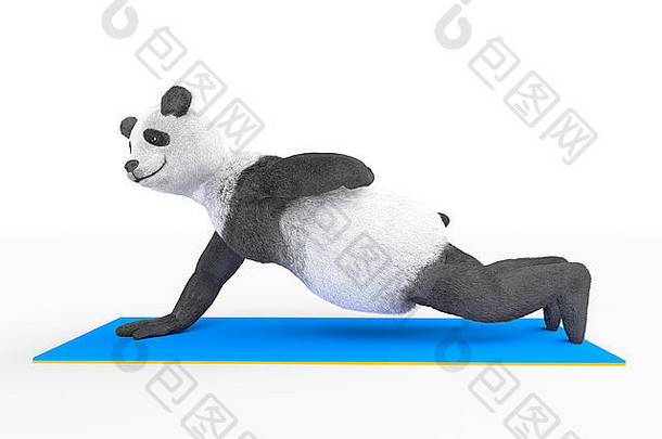 动物字符人士熊猫瑜伽