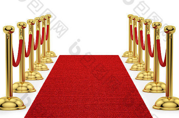 支柱红色的地毯