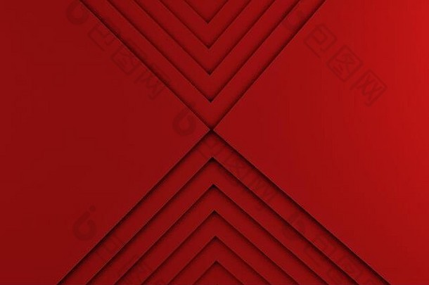 简单的红色纸板堆叠纹理。红色纸张纹理几何俯视图用于背景设计的简单空间