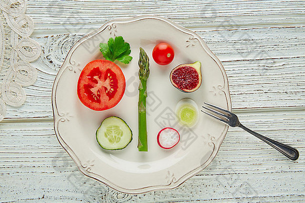 生健康的蔬菜<strong>食物</strong>概念白色板