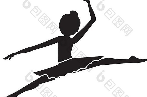 孤立女孩练习芭蕾舞设计