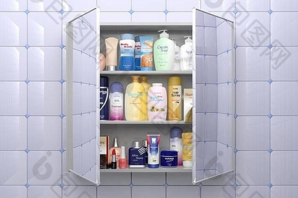化妆品个人护理产品浴室内阁