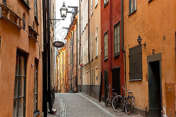瑞典斯德哥尔摩Gamla Stan古镇的历史老街