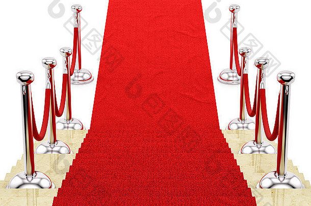 银支柱红色的地毯