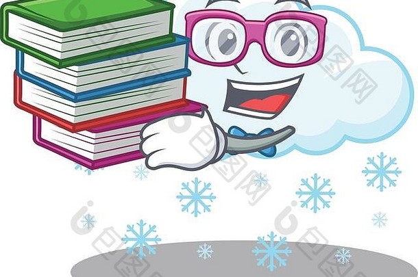 一个勤奋的学生在雪云吉祥物的设计理念与书籍