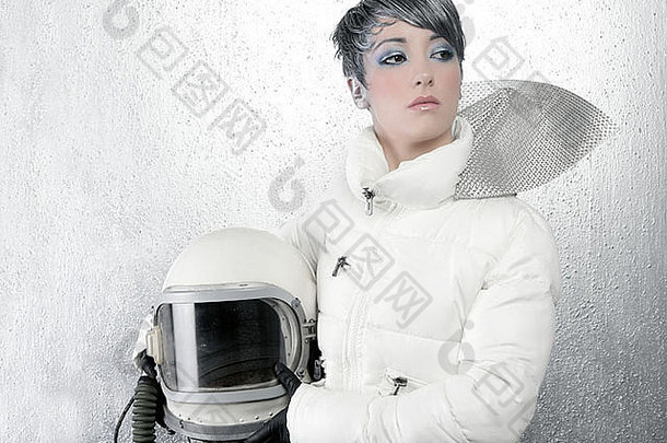 航天员宇宙飞船驾驶员飞机头盔银装女装