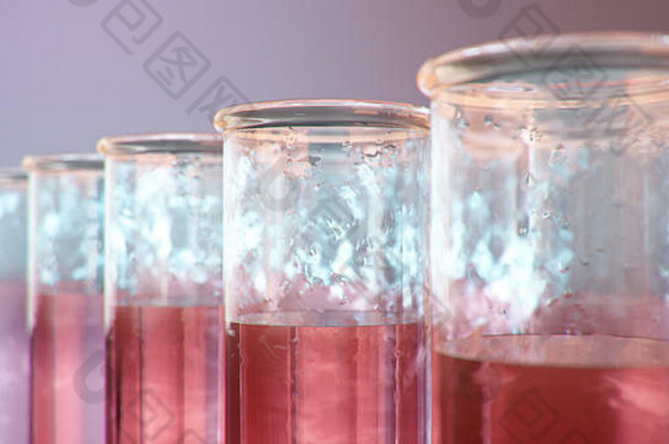 科学实验室研究发展医疗技术突破生物技术红色的液体内部测试管燃料
