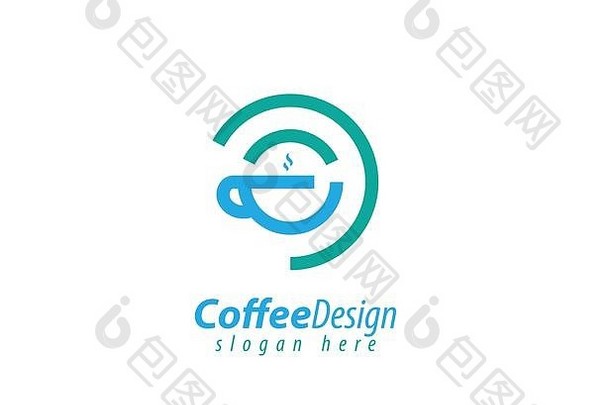 咖啡设计标志行