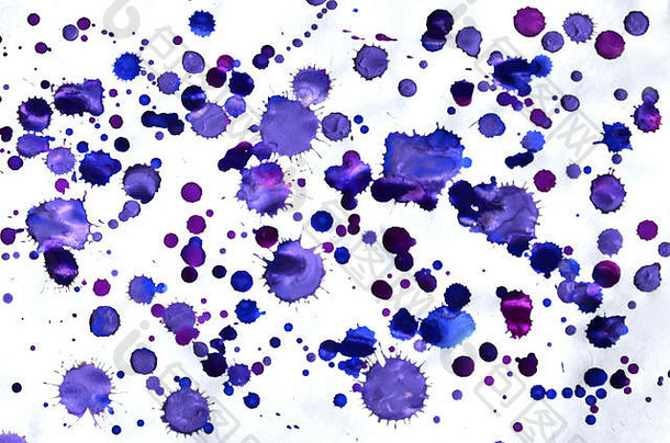 色彩斑斓的蓝色的紫罗兰色的粉红色的水彩湿刷油漆液体背景壁纸卡水瓶座明亮的颜色摘要手画纸纹理
