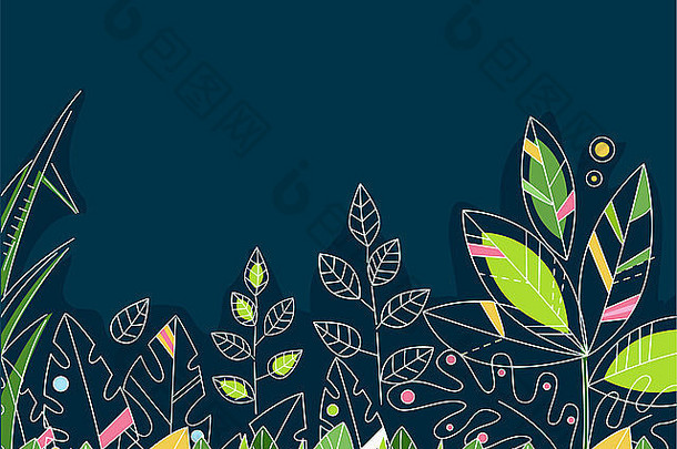 设计插图特色热带雨林叶子