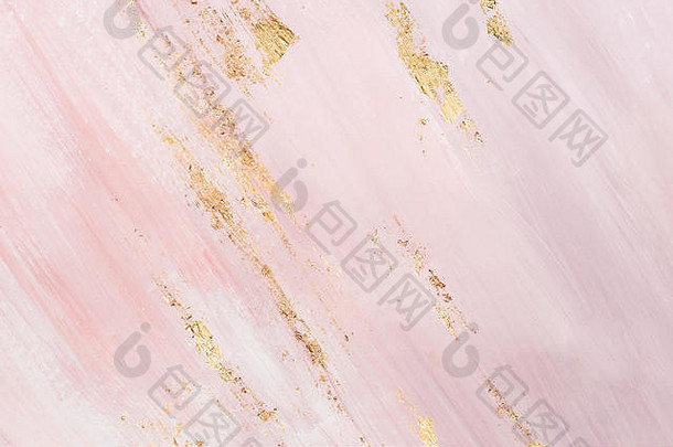 精致的粉色大理石背景，金色笔触。为您的设计放置。