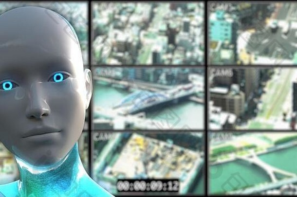插图人形机器人一般被称为安卓人工情报监测麦迪克系统
