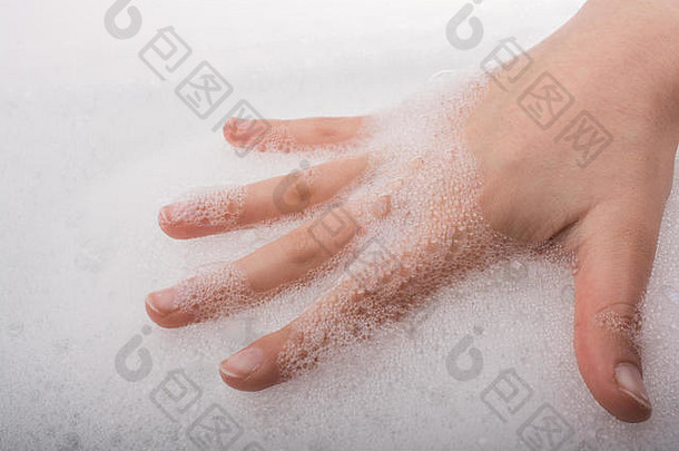 手洗肥皂泡沫泡沫背景