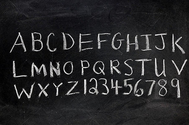 字母数字黑色的黑板复制空间