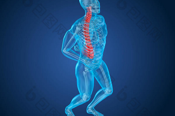 脊髓疼痛攻击男人。痛苦脊髓疼痛插图