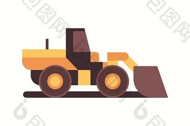 重型挖掘机黄色装载机煤矿生产专业设备采矿运输概念平卧式