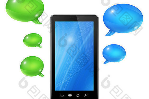 演讲泡沫移动电话沟通技术