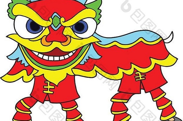 中国新年庆典舞狮