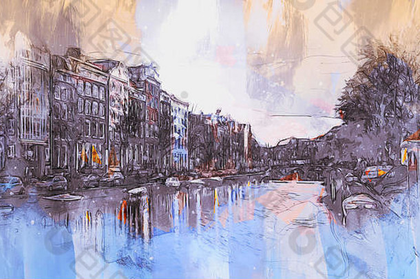 阿姆斯特丹市最初是阿姆斯特丹河上的一个村庄。然而，在中世纪，它作为贸易中心迅速发展。