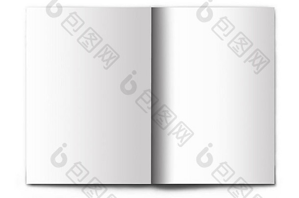 空白空杂志传播孤立的白色背景容易添加设计页面