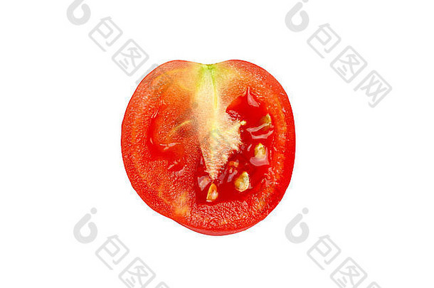 番茄片孤立的白色背景