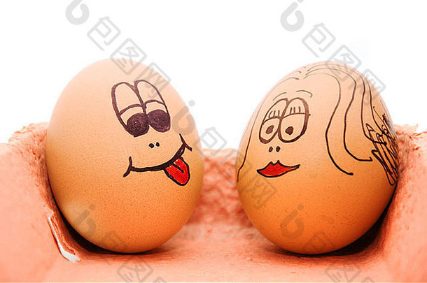 集团新鲜的鸡蛋画脸描绘情绪安排纸板蛋纸箱白色