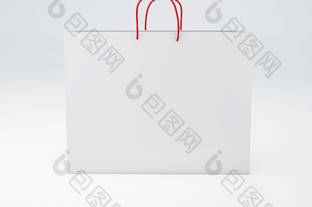 图像经典白色购物袋插图孤立的背景