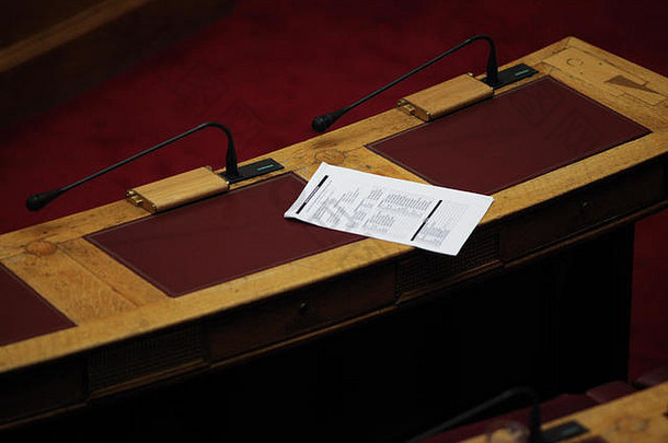 空座位全体会话希腊议会雅典希腊