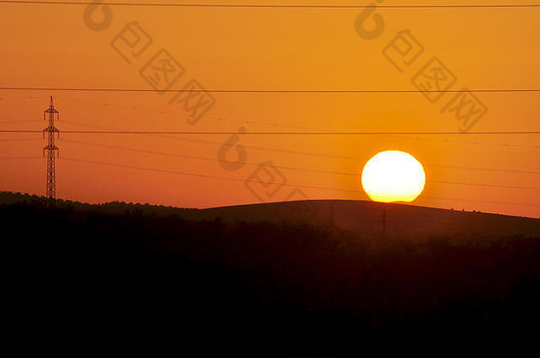 西班牙南部太阳偏食日落