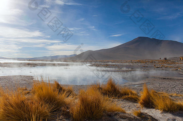 湖加热火山高度千米海水平玻利维亚阿尔卑斯山脉