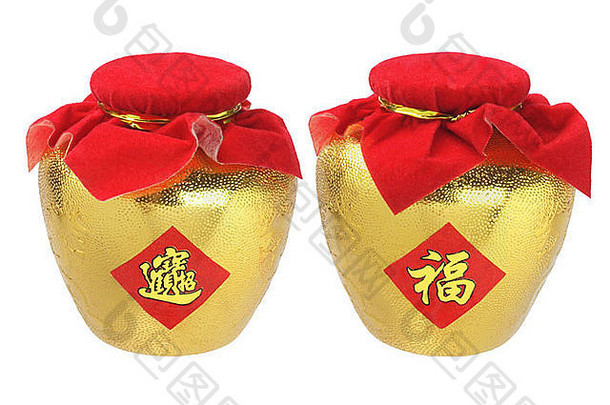中国新年饰品金壶-繁荣与好运