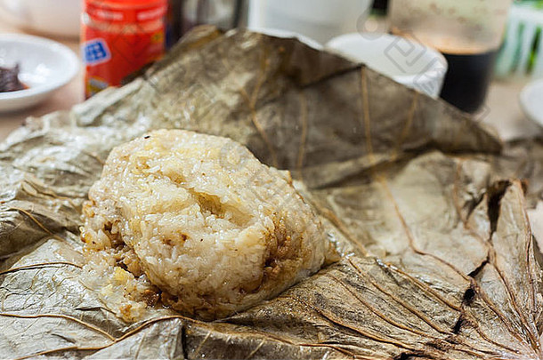黏糊糊的大米竹子叶经典在香港香港森林总和菜