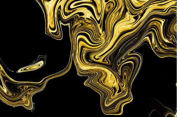 液态深金大理石背景。大理石花纹纹理设计。抽象的金色背景。股票油画风格。水彩手绘。