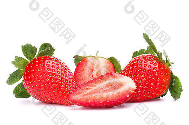 草莓隔离在白色背景上