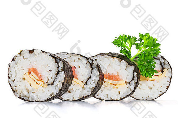 传统的寿司孤立的白色背景