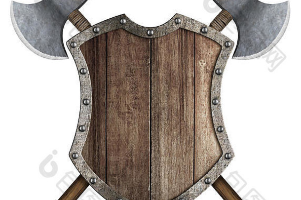 木中世纪的纹章学的盾交叉战斗轴插图