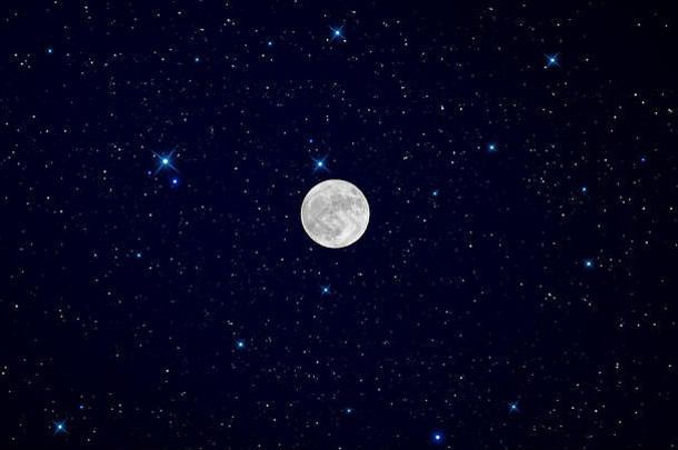 星夜背景下的超级月亮