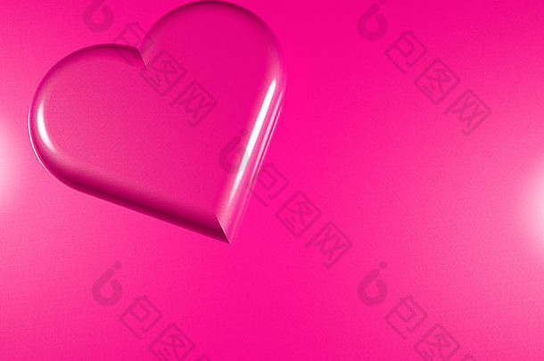 粉色珍珠心的3d渲染样式化图像。