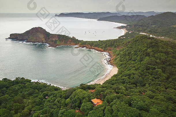 水上健康湾海滩尼加拉瓜空中无人机视图