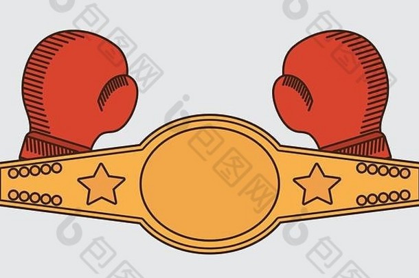 手套红色的拳击体育运动设计
