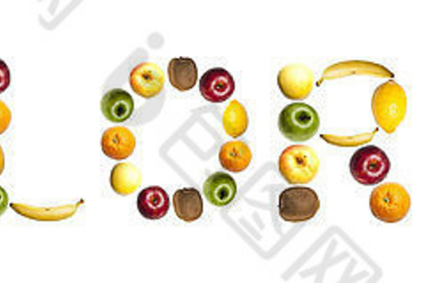 卡路里词由不同种类的水果制成