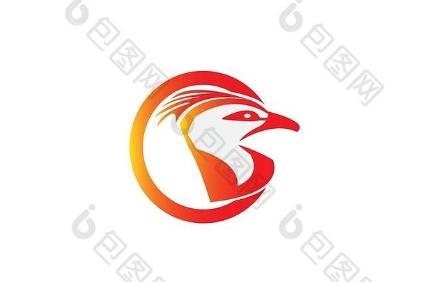 鹰头圆标志设计插图