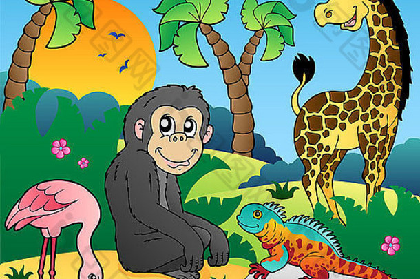 非洲风景与动物5-图片插图。