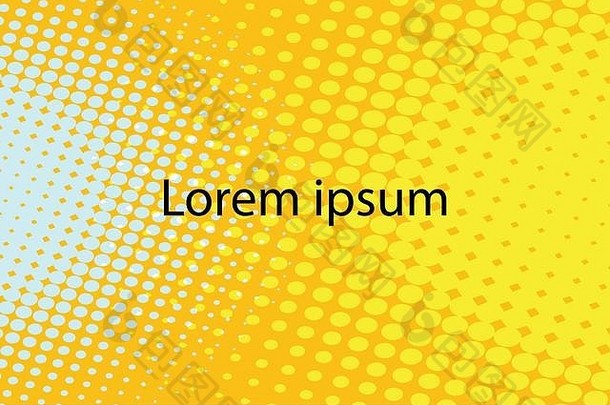 Lorem ipsum黄色抽象波普艺术复古背景