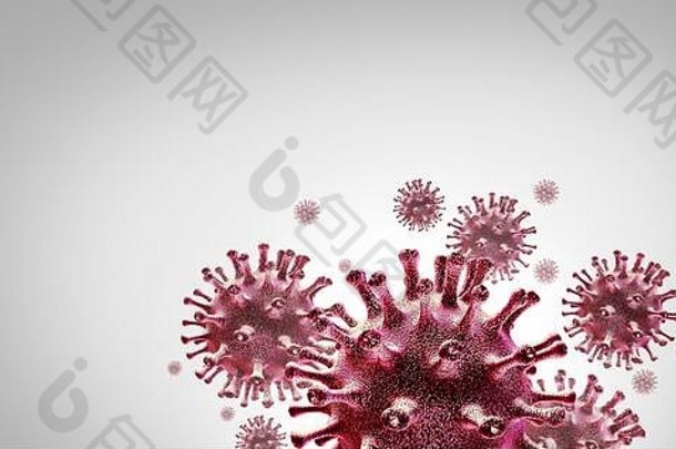 2019<strong>冠</strong>状病毒疾病爆发和<strong>冠</strong>状病毒流感背景作为危险的流感病毒病例，作为一种具有疾病细胞的大流行医疗健康风险概念。